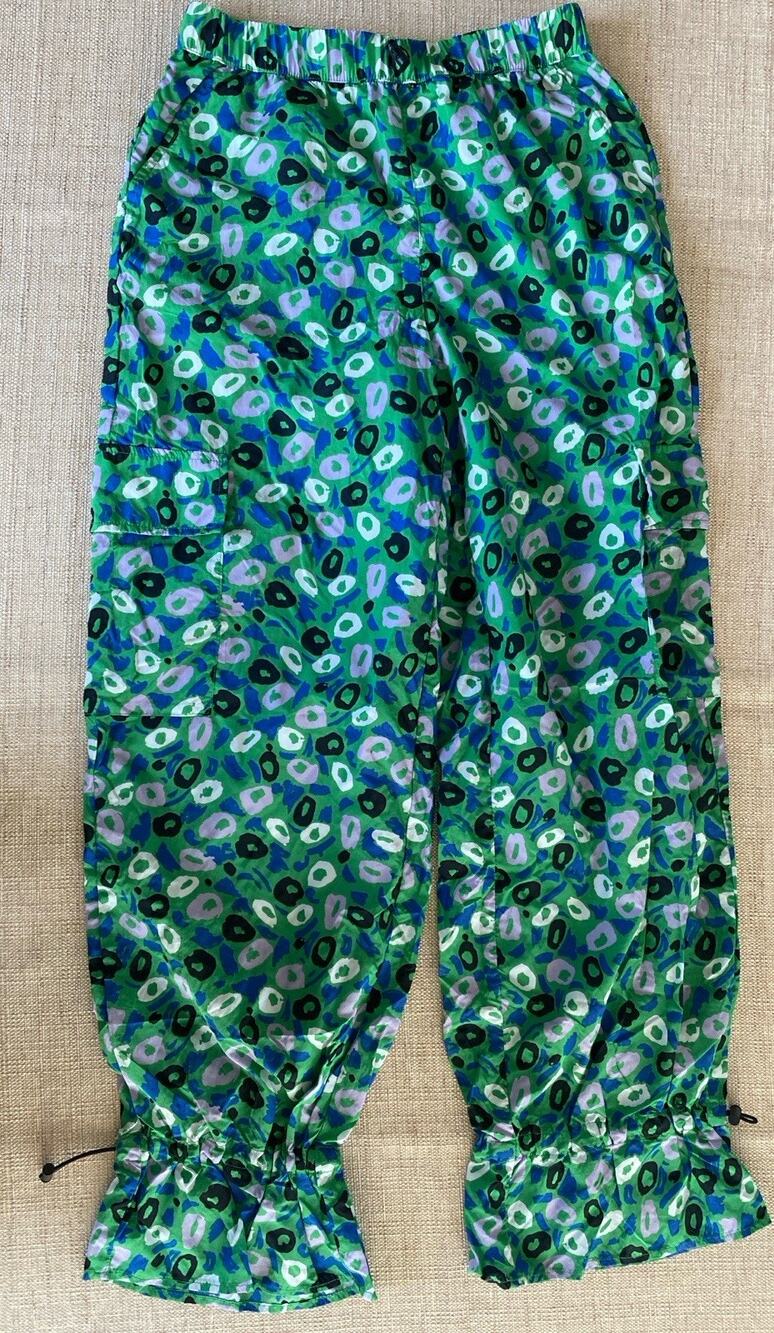 Diane von Furstenberg Utility Jazz Dot Green Cargo Pants S